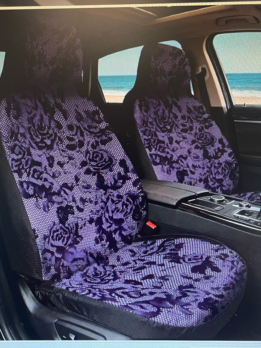 BNWT Floral Purple and black front Car Seat Covers - Pair